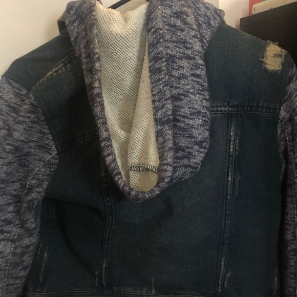 Free People Jean Jacket with Sweatshirt Accents - Picture 4 of 8